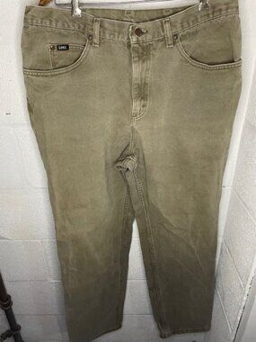 Lee Denim Straight Cut Pants in Beige/Tan